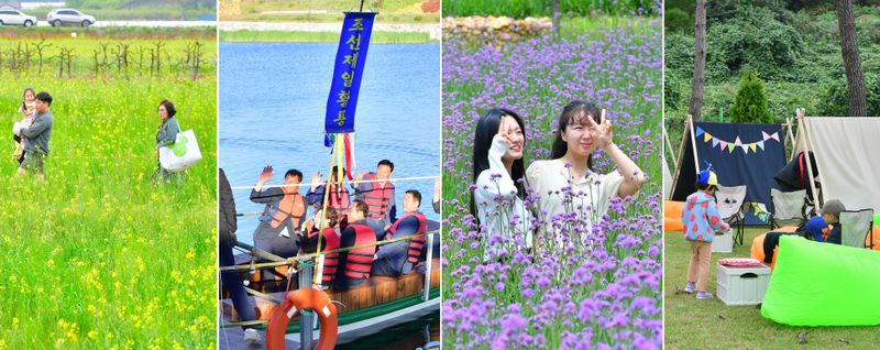 사진 = 산동리 유채꽃축제, 황룡 뱃나드리축제, 동화 버베나축제, 삼서 잔디문화축제