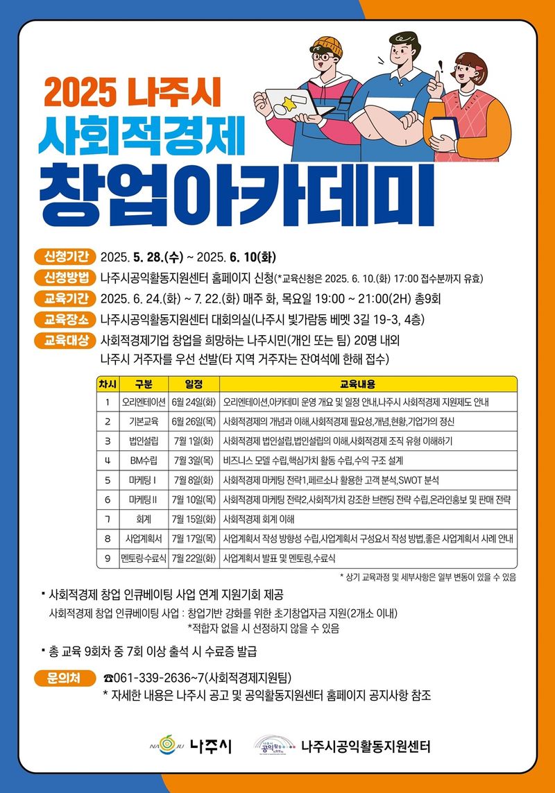 사진설명 = 2025나주시 사회적경제 창업아카데미 포스터