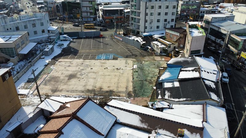사진설명 = 영산포 축협 하나로 마트 임시 공영주차장 전경. (사진제공-나주시)