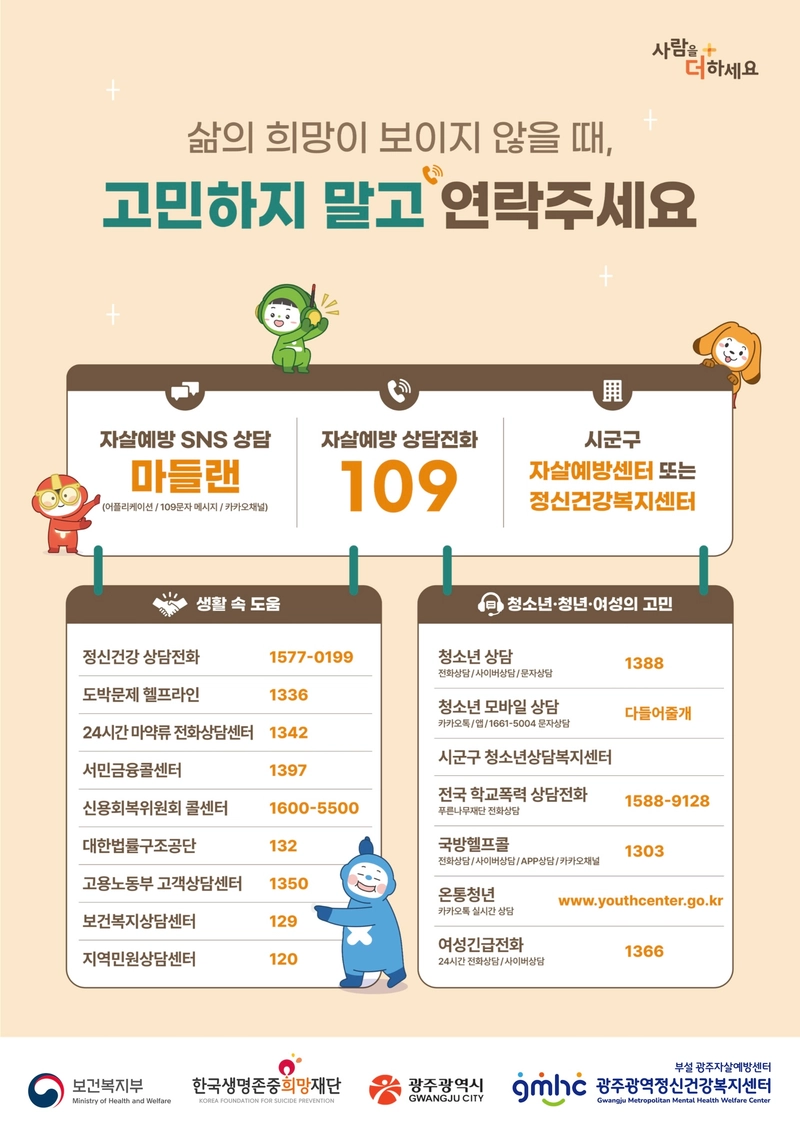 사진설명 = 자살예방도움기관 포스터