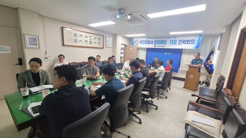 사진설명 = 무안경찰, ‘여름철 기초질서 확립 및 국민 안전 확보’ 위한 범죄예방·대응 전략회의 개최