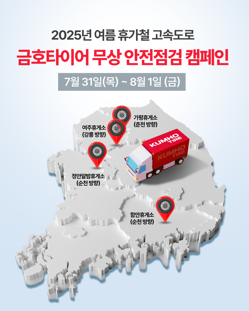 사진설명 = 금호타이어, 여름 휴가철 맞아 고속도로 안전점검 캠페인 실시