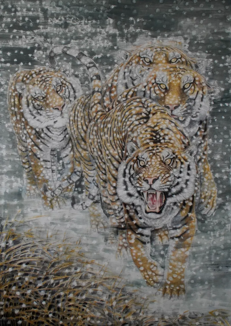 사진설명 = 폭설속으로의 질주(145×200.7cm, 한지 수묵 채색)
