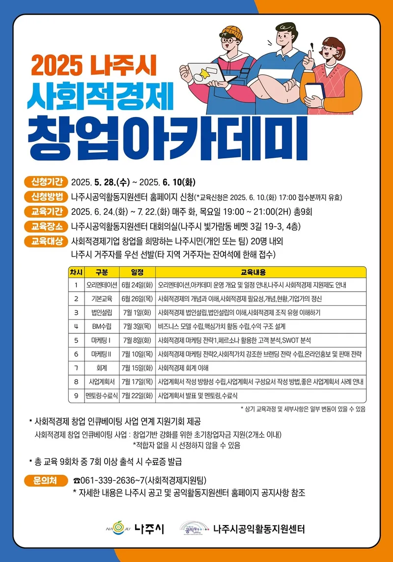 사진설명 = 2025나주시 사회적경제 창업아카데미 포스터