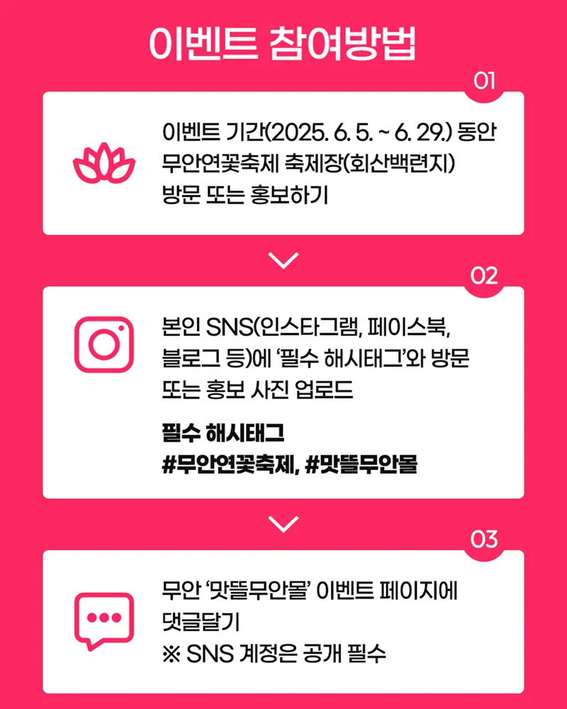 사진설명 = 무안연꽃축제 기념 SNS 인증 이벤트 홍보물