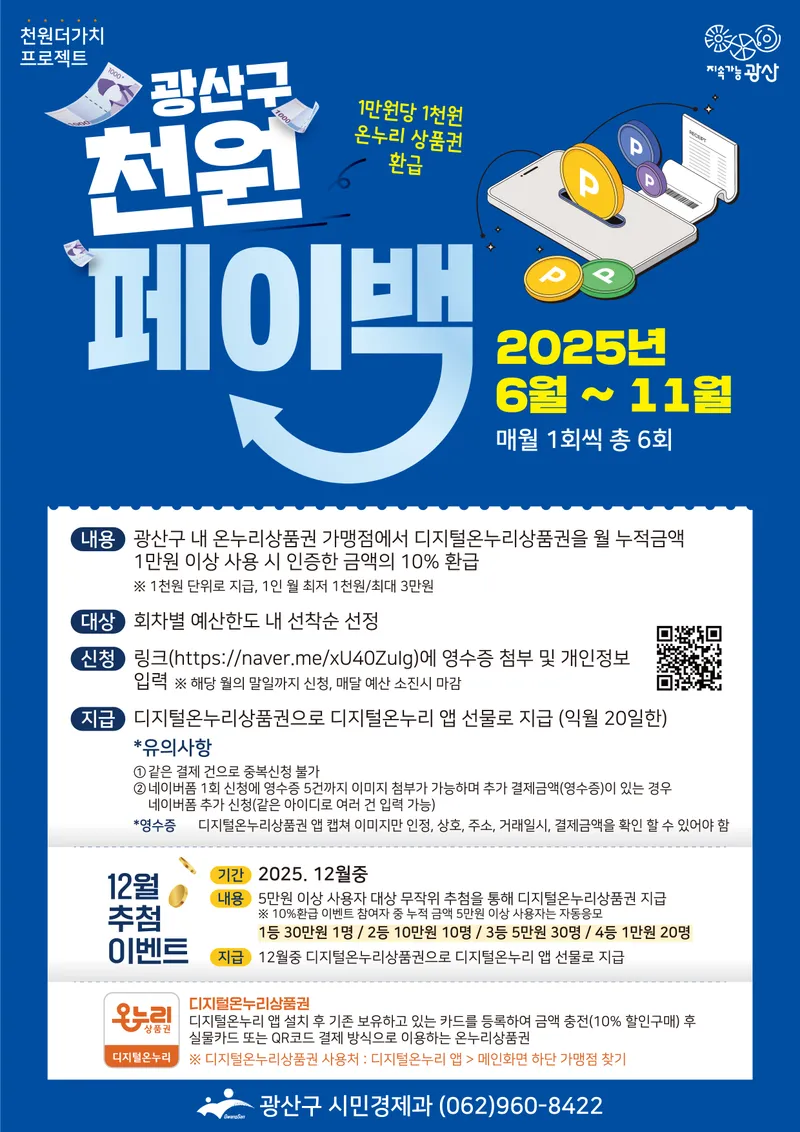 사진설명 = 광산구 천원 페이백